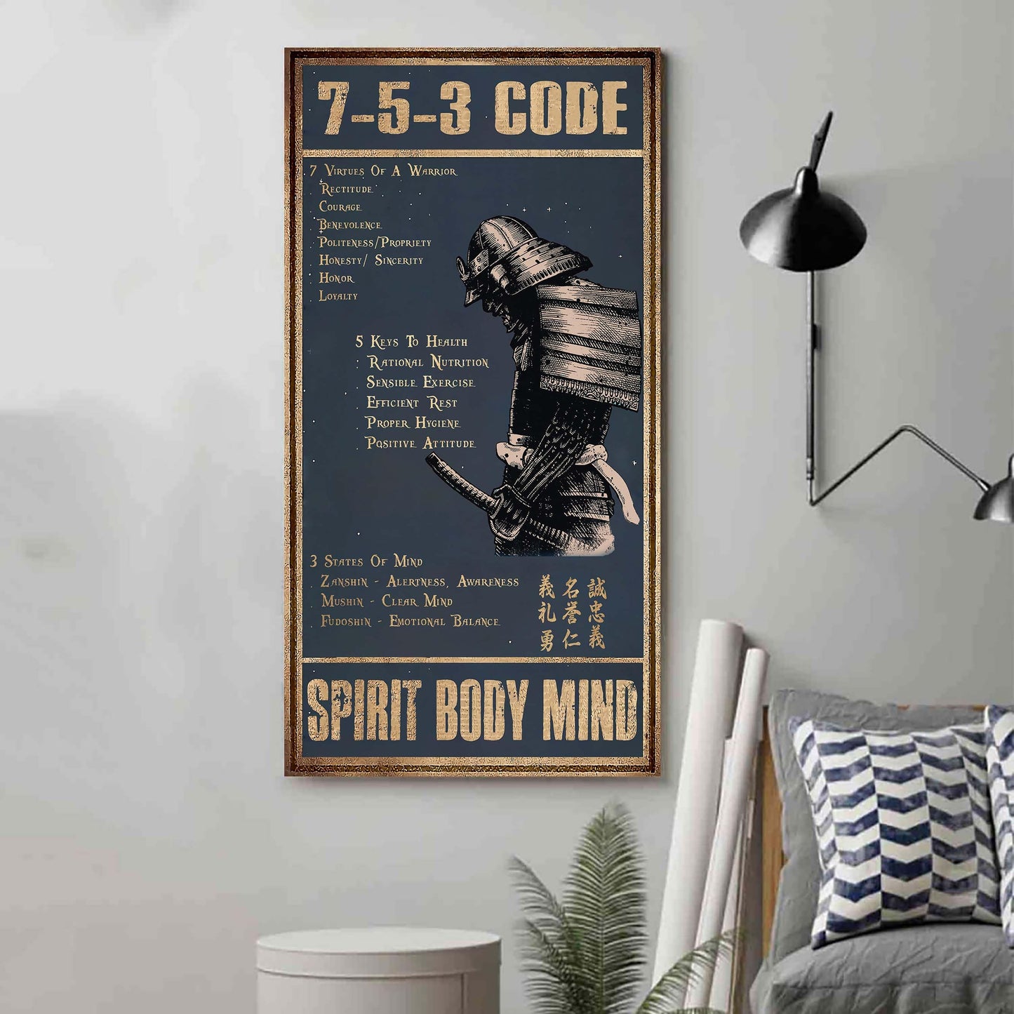 Samurai 7 5 3 Code New Vertical Poster Canvas Wall Art