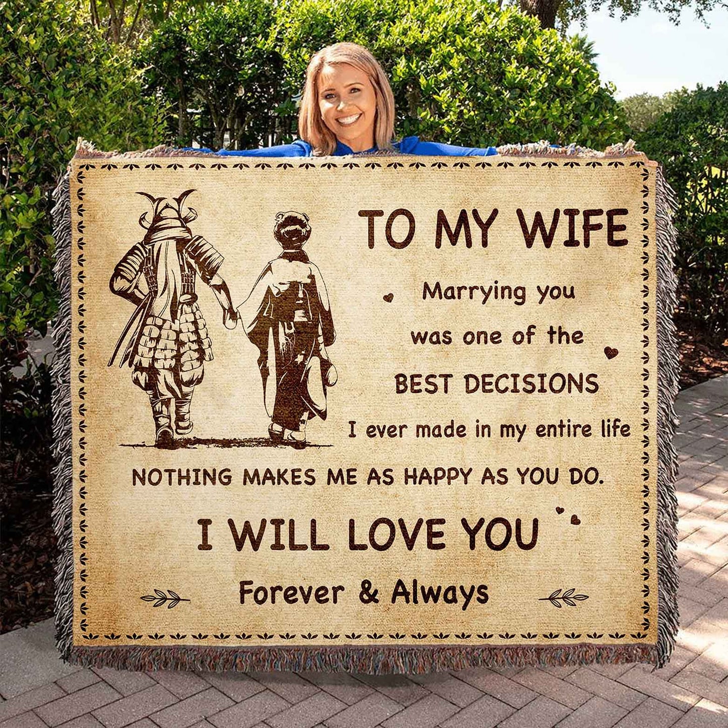 To My Wife Woven Blanket Marrying You Was One Of The Best Decision Gift For Your Wife