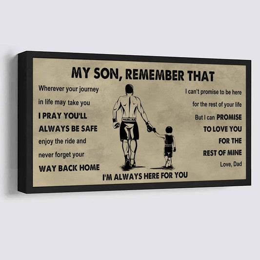Personalized Sport Poster Canvas - My Son Remember That Never Forget Your Way Back Home