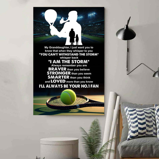 Baketball Poster Canvas Grandma To Granddaughter - Whisper Back I Am The Storm I Will Always Your No 1 Fan