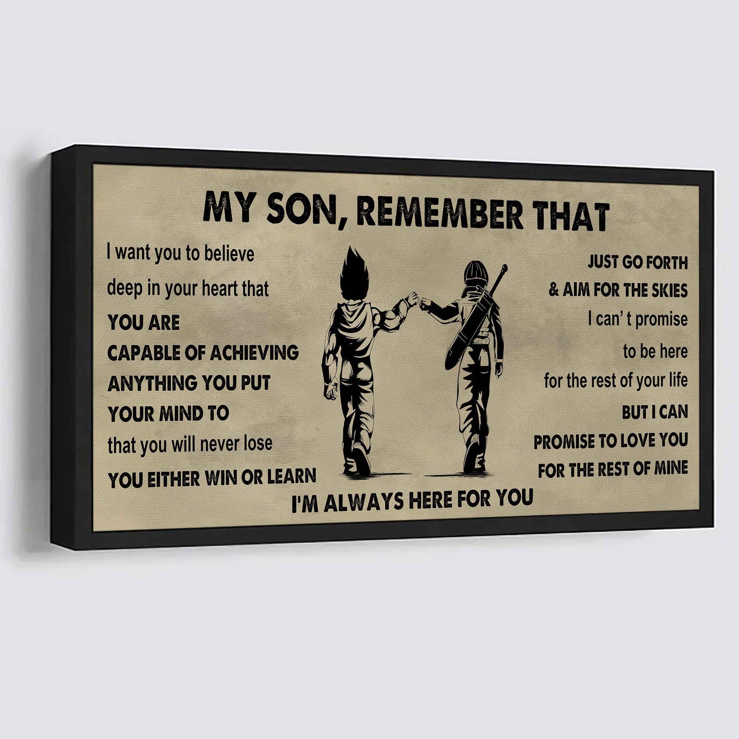 Personalized DRB Poster Canvas - My Son Remember That You Will Never Lose You Either Win Or Learn