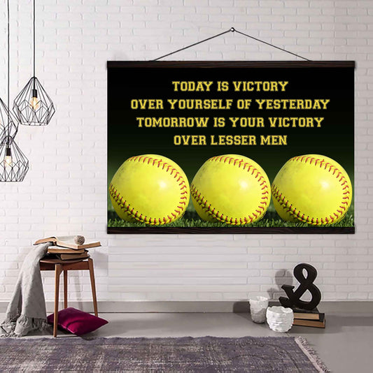 Basketball Poster Canvas Today Is Victory Over Your Self Best Gift With Motivation Quotes