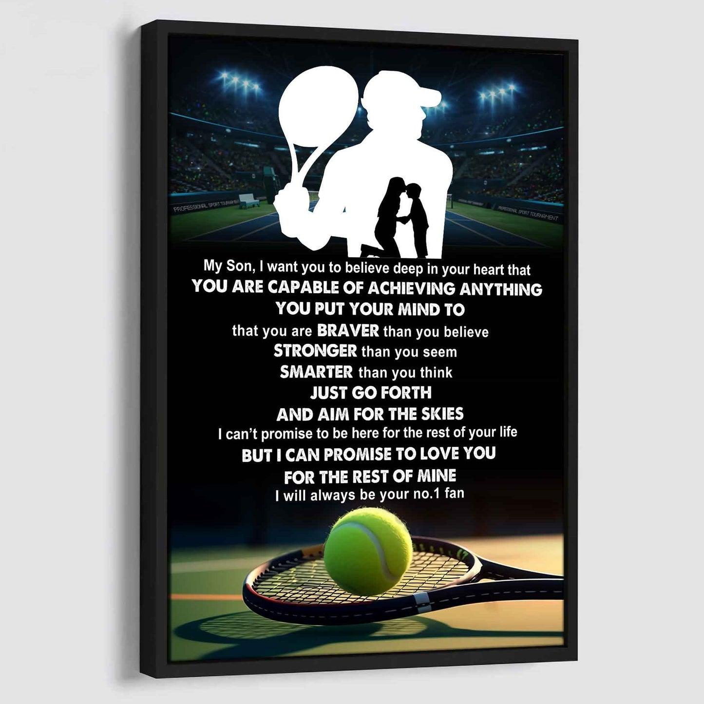 Baseball Poster Canvas Mom To Son - That You Are Braver Than You Believe You Are Capable Of I Will Always Your No 1 Fan