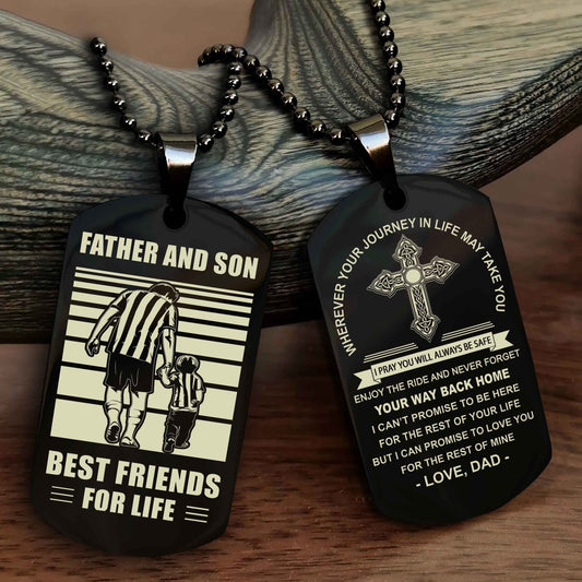 Knight Templar Cross Double Sided Dog Tag Father And Son Best Friend For Life - Gift For Son Never Forget Your Way Back Home
