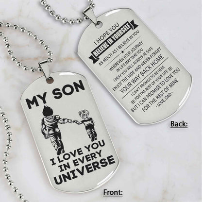 DRB Personalized Double Sided Dog Tag To My Son Never Forget That I Love You - Never Forget Your Way Back Home