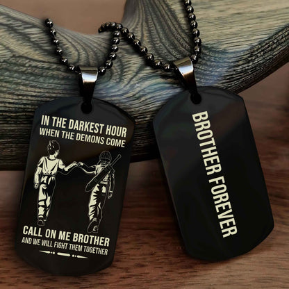 Viking customizable engraved black dog tag double sided gift from brother, brother forevers