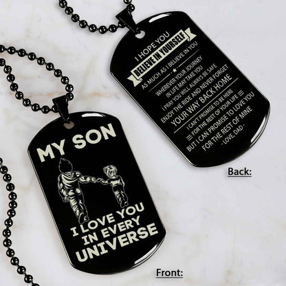 DRB Personalized Double Sided Dog Tag To My Son Never Forget That I Love You - Never Forget Your Way Back Home
