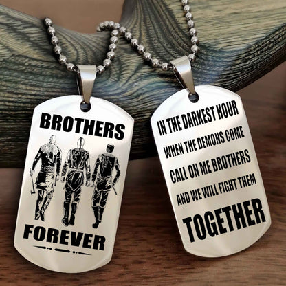 Viking Brother Personalized Double Sided Dog Tag For My Brother - Call On Me Brother And We Will Fight Them Together Gift For Your Friend