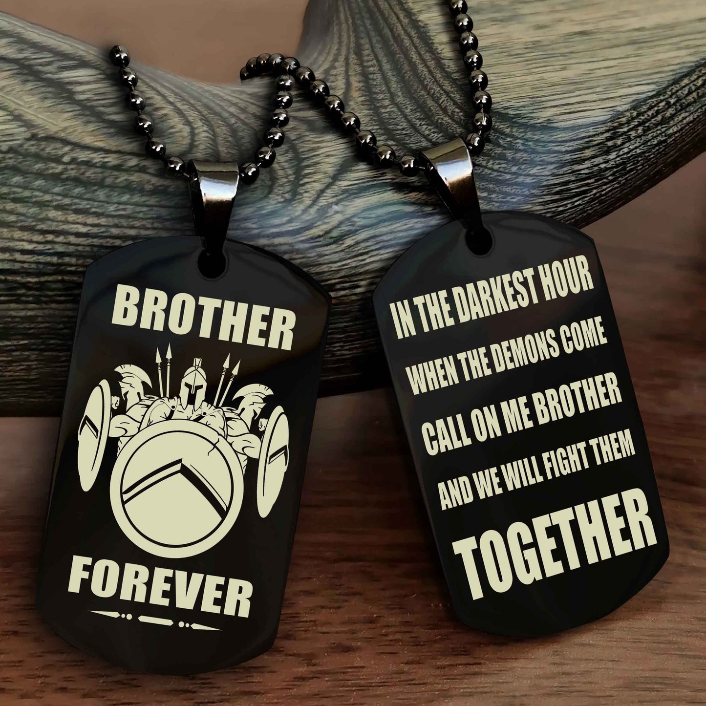 Spartan Personalized Double Sided Dog Tag For My Brother - Call On Me Brother And We Will Fight Them Together Gift For Your Friend