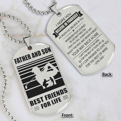 Silver Version Basketball Personalized Double Sided Dog Tag Father And Son Best Friends For Life  Message on the back side