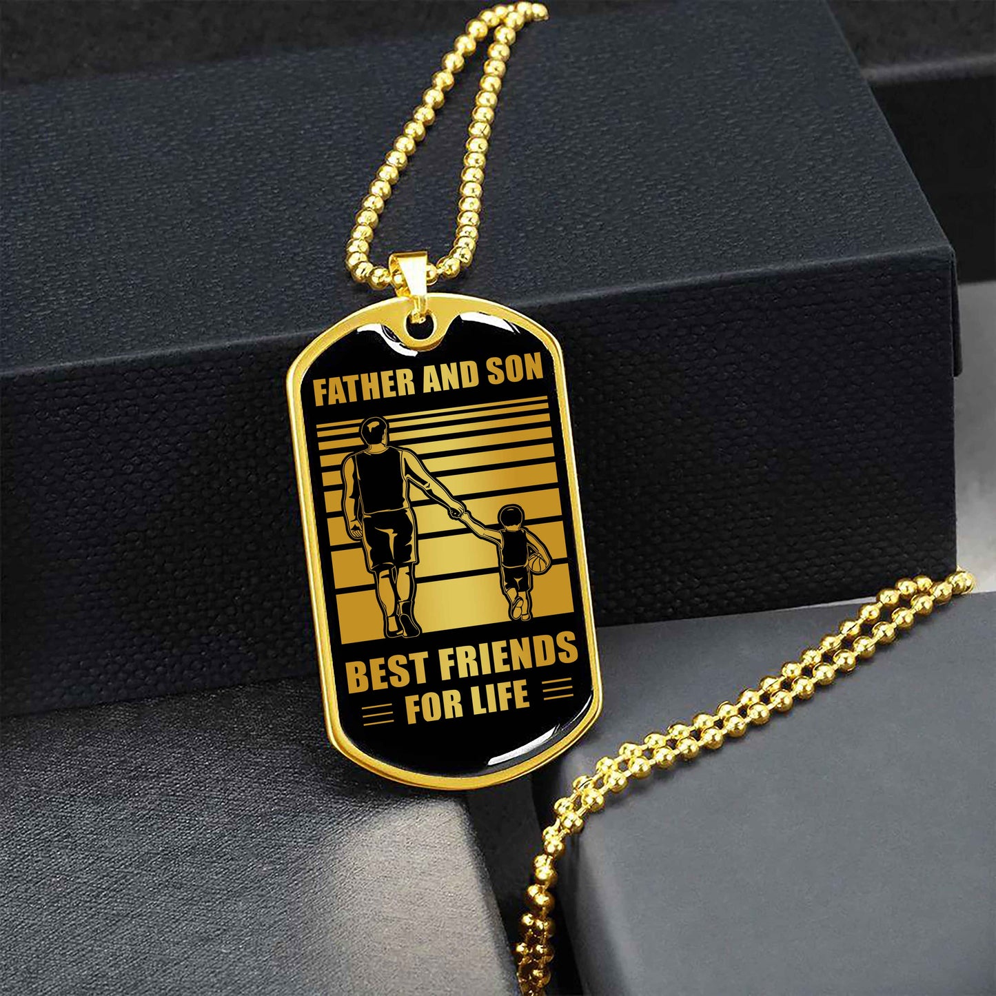 Soldier Military Chain Silver Plated 18K Gold Plated Father And Son Best Friend For Life Gift For Your Son
