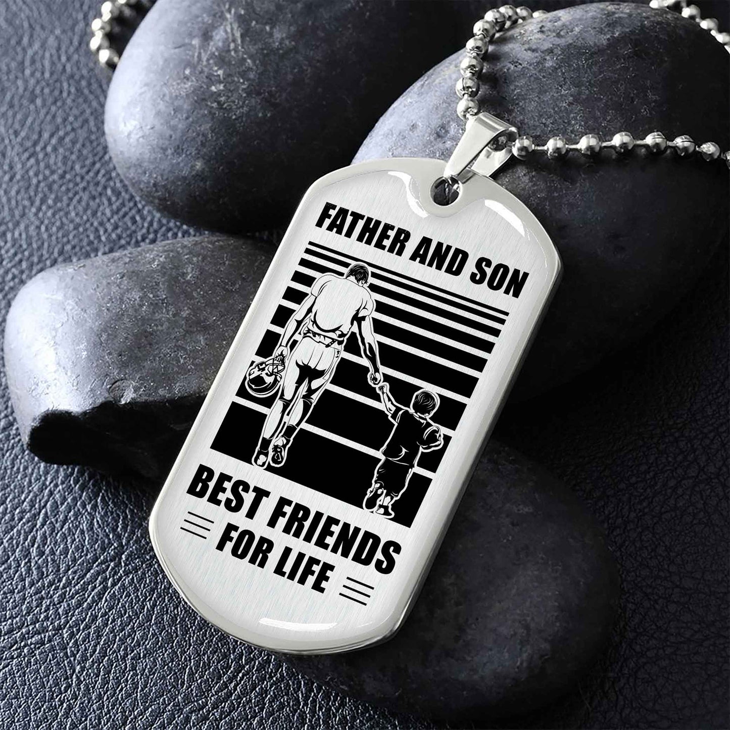 Military Chain Silver Plated 18K Gold Plated Father And Son Best Friend For Life Gift For Your Son