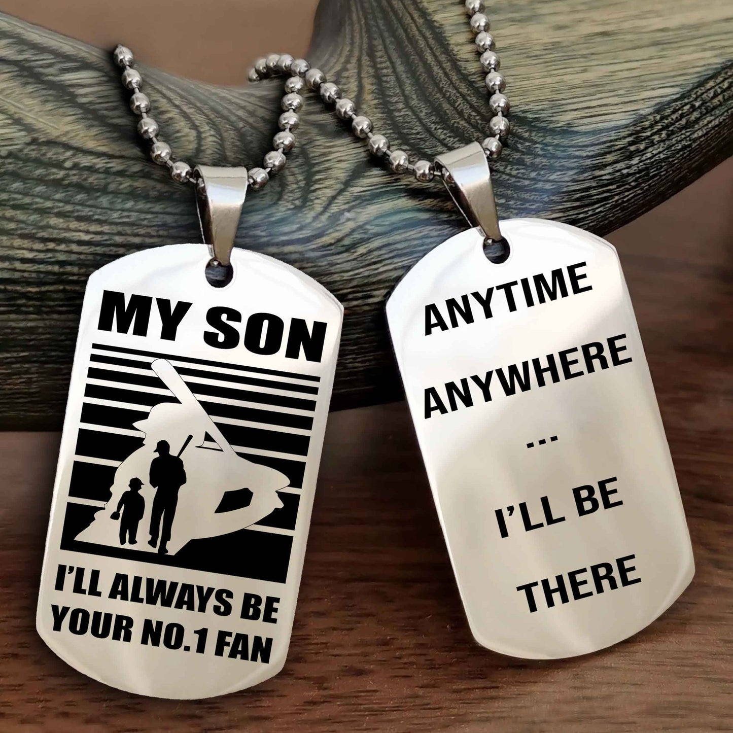 Sport Personalized Double Sided Dog Tag I Will Always Be Your No 1 Fan - Anytime Anywhere I Will Be There