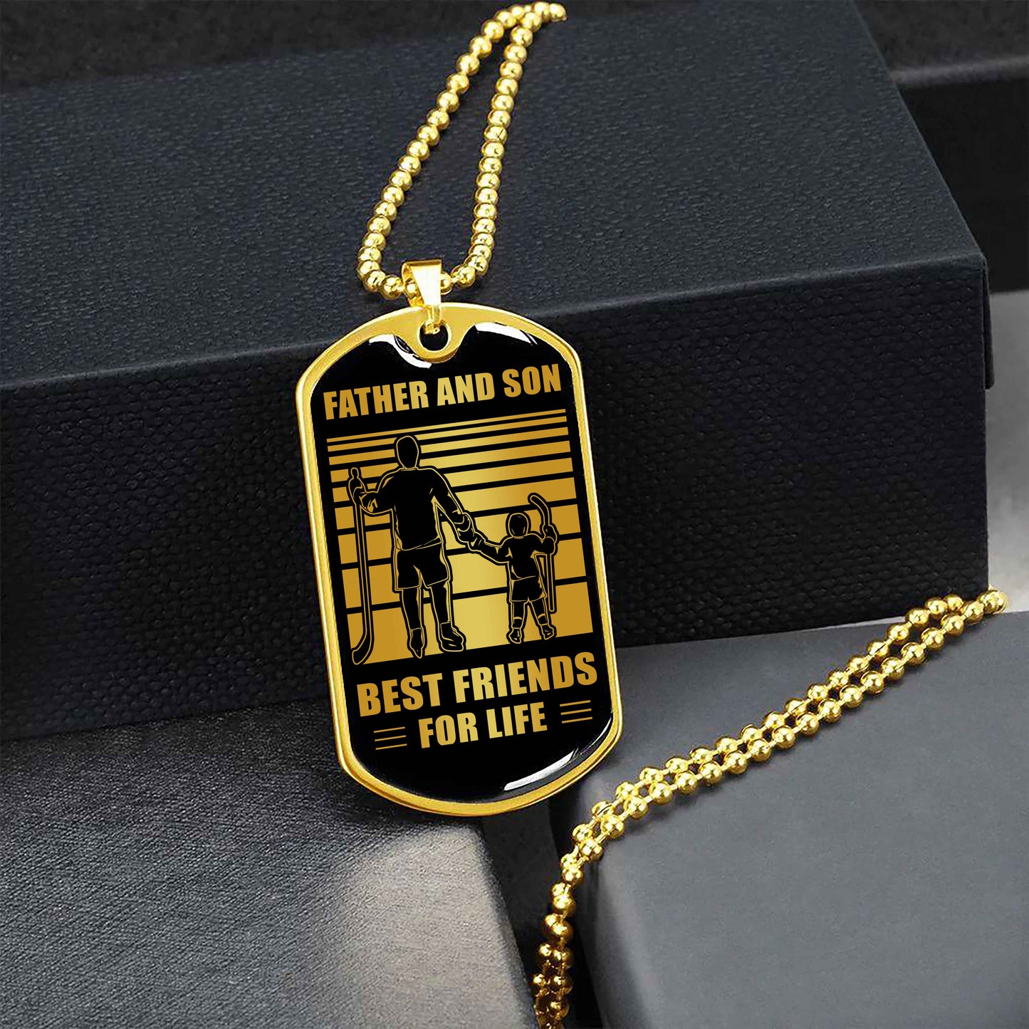 Samurai Military Chain Silver Plated 18K Gold Plated Father And Son Best Friend For Life Gift For Your Son