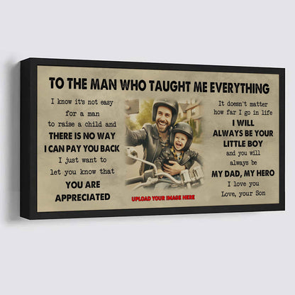 DRB To The Man Who Taught Me Everything - You Will Always Be My Hero Poster Canvas Gift For Father - Photo Upload