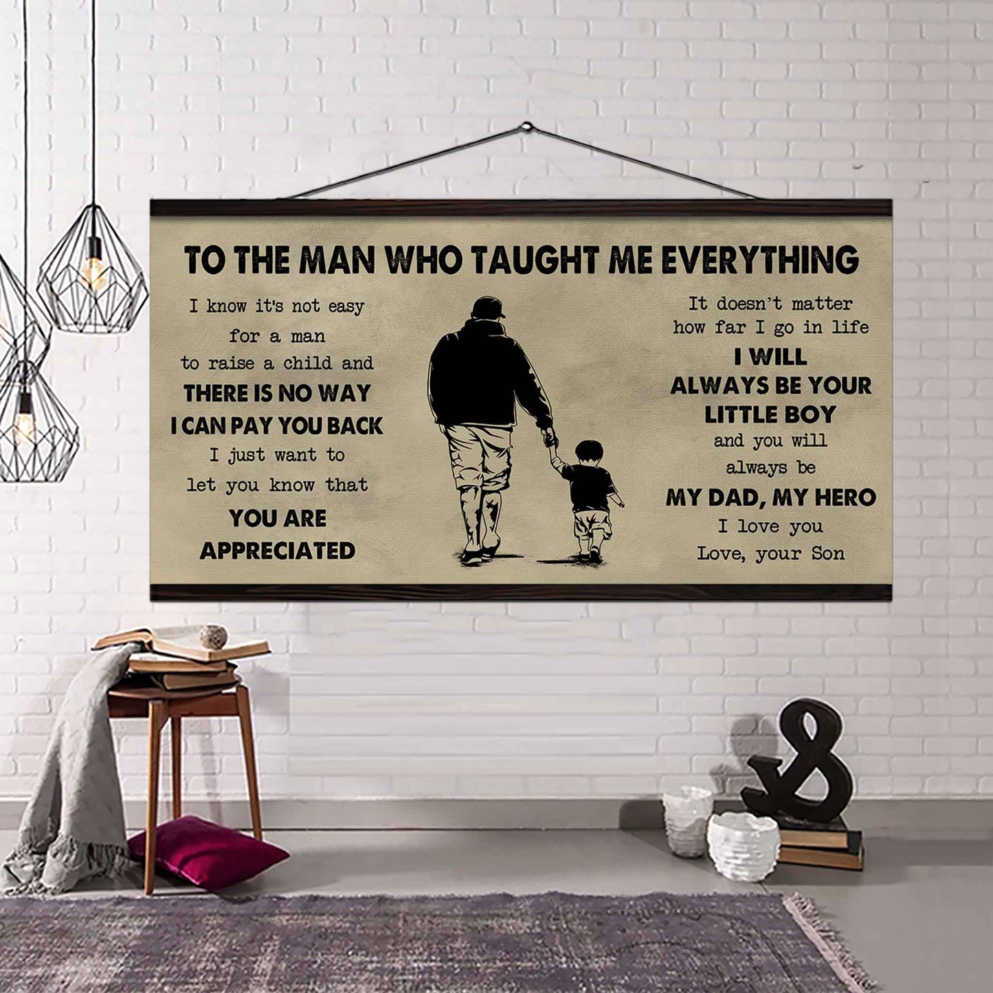 Sport-Family To The Man Who Taught Me Everything - You Will Always Be My Hero Poster Canvas Gift For Father - Photo Upload