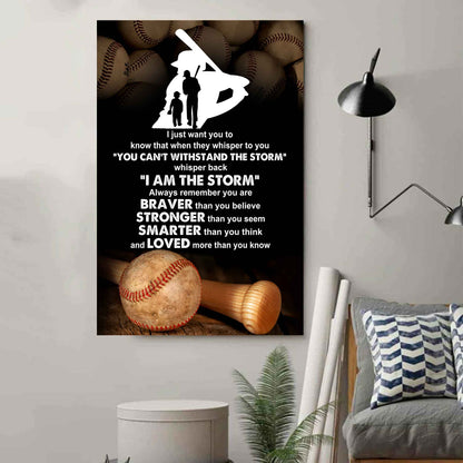 Poster Canvas To My Son Whisper Back I Am The Storm Loved More Than You Know Gift From Dad