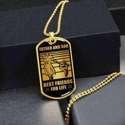 PC-GH Military Chain Silver Plated 18K Gold Plated Father And Son Best Friend For Life Gift For Your Son