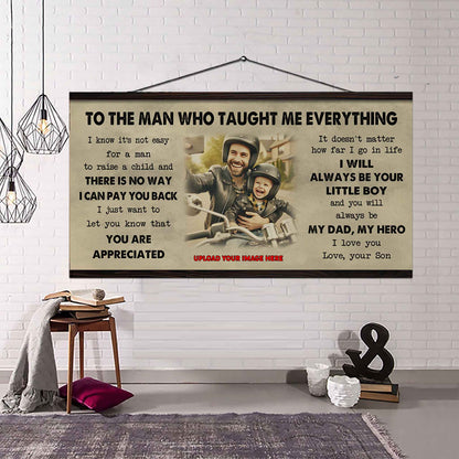 DRB To The Man Who Taught Me Everything - You Will Always Be My Hero Poster Canvas Gift For Father - Photo Upload