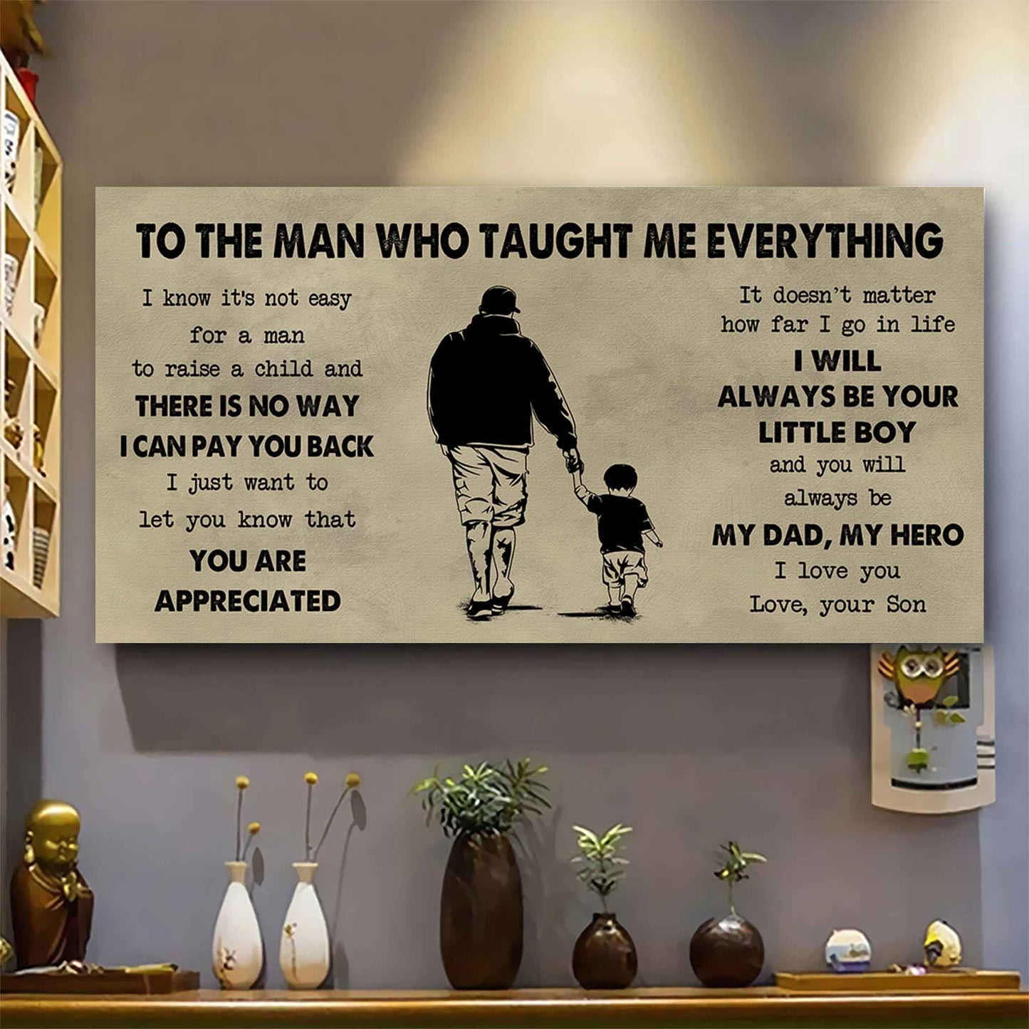 DRB To The Man Who Taught Me Everything - You Will Always Be My Hero Poster Canvas Gift For Father - Photo Upload