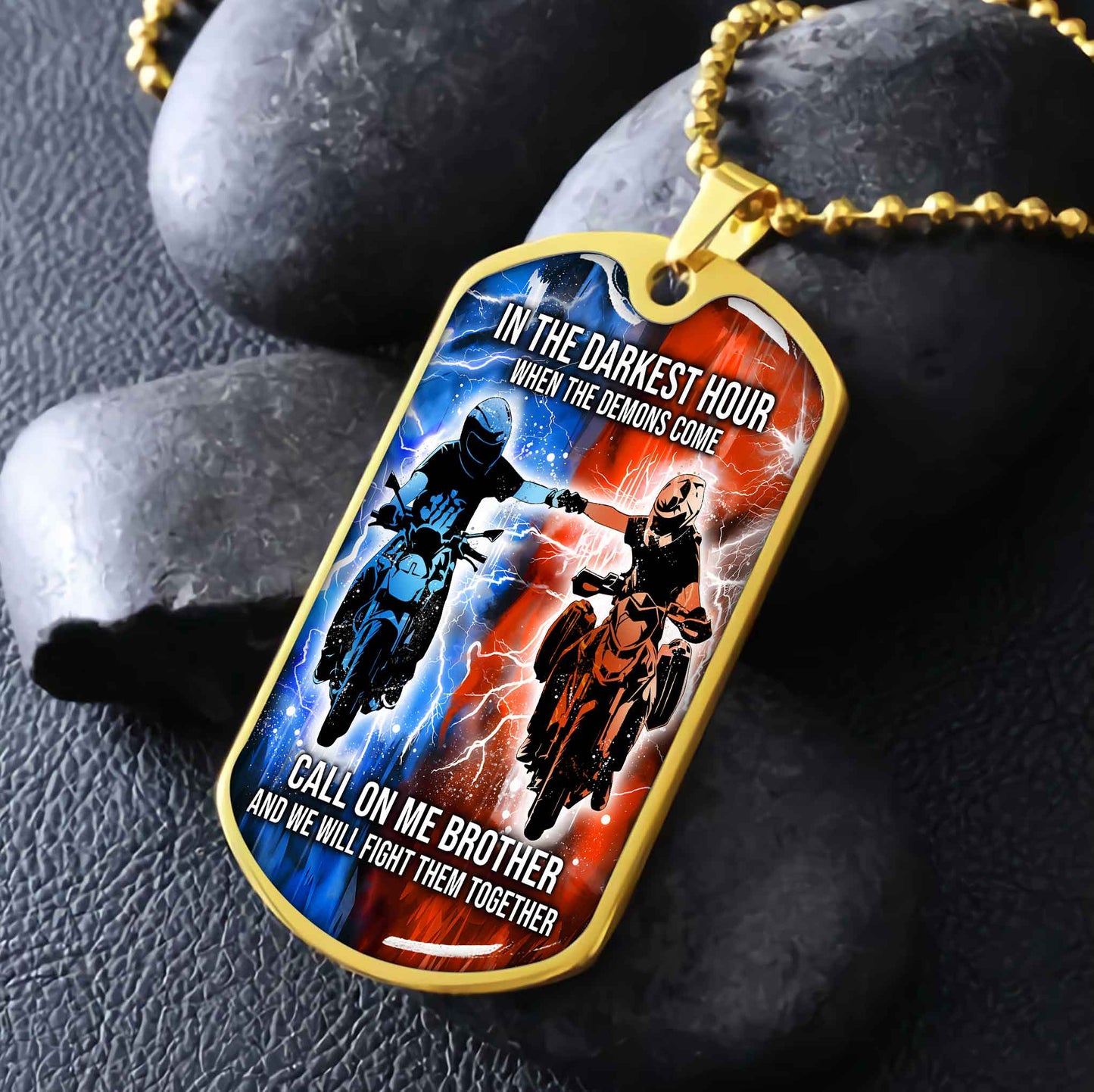 DRB Military Chain Silver Plated 18K Gold Plated Silver Plated Call On Me Brother And We Will Fight Them Together