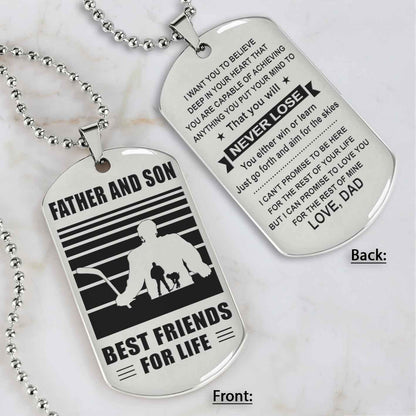 Silver Version Basketball Personalized Double Sided Dog Tag Father And Son Best Friends For Life  Message on the back side