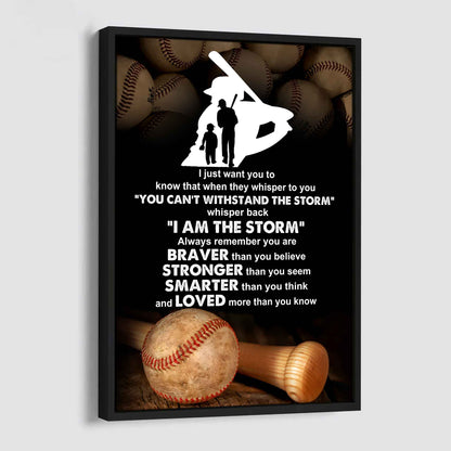Poster Canvas To My Son Whisper Back I Am The Storm Loved More Than You Know Gift From Dad