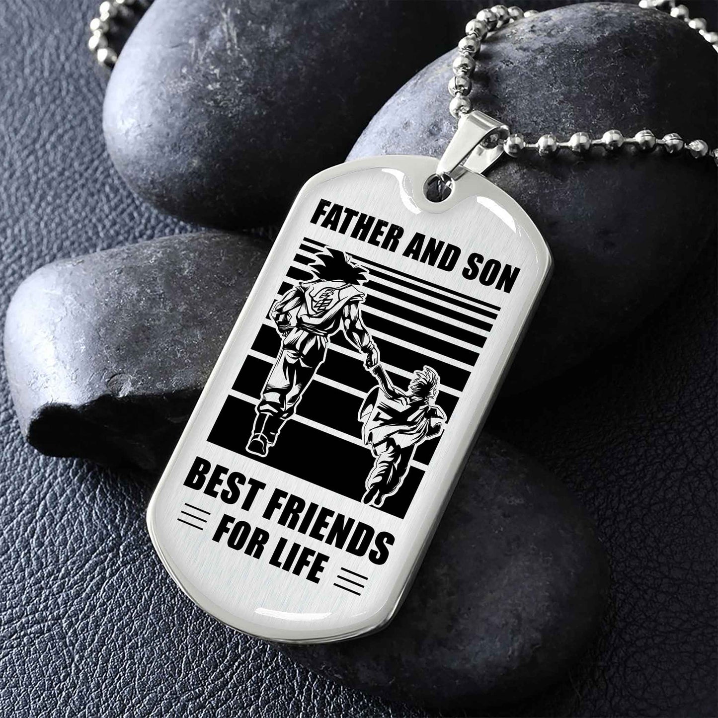 Biker Military Chain Silver Plated 18K Gold Plated Father And Son Best Friend For Life Gift For Your Son