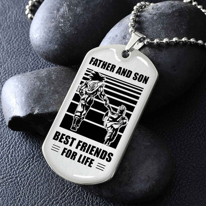 Spartan Military Chain Silver Plated 18K Gold Plated Father And Son Best Friend For Life Gift For Your Son