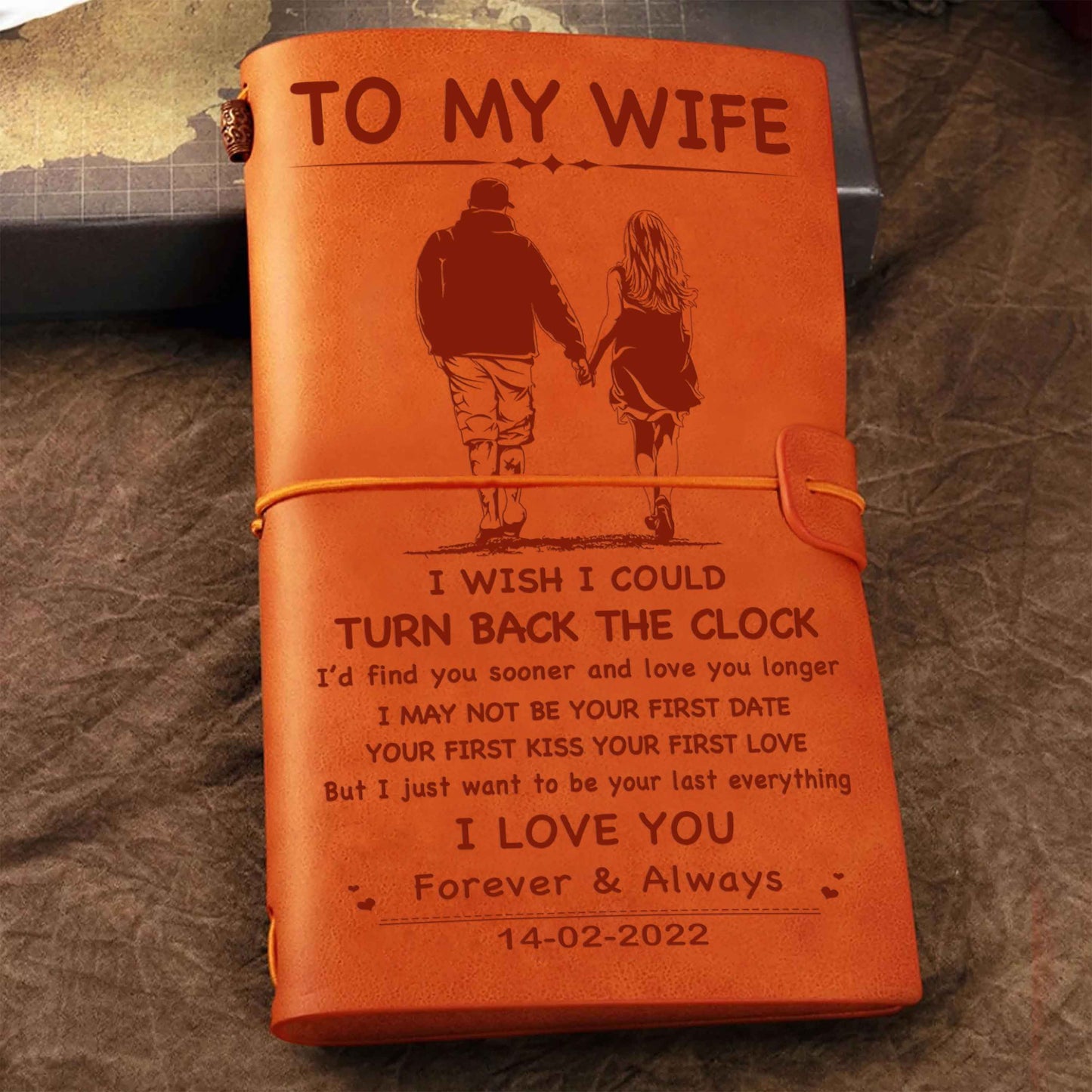 Vintage Journal Husband to Wife I wish i could turn back the clock I love you forever and always