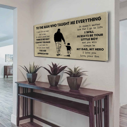 DRB To The Man Who Taught Me Everything - You Will Always Be My Hero Poster Canvas Gift For Father - Photo Upload