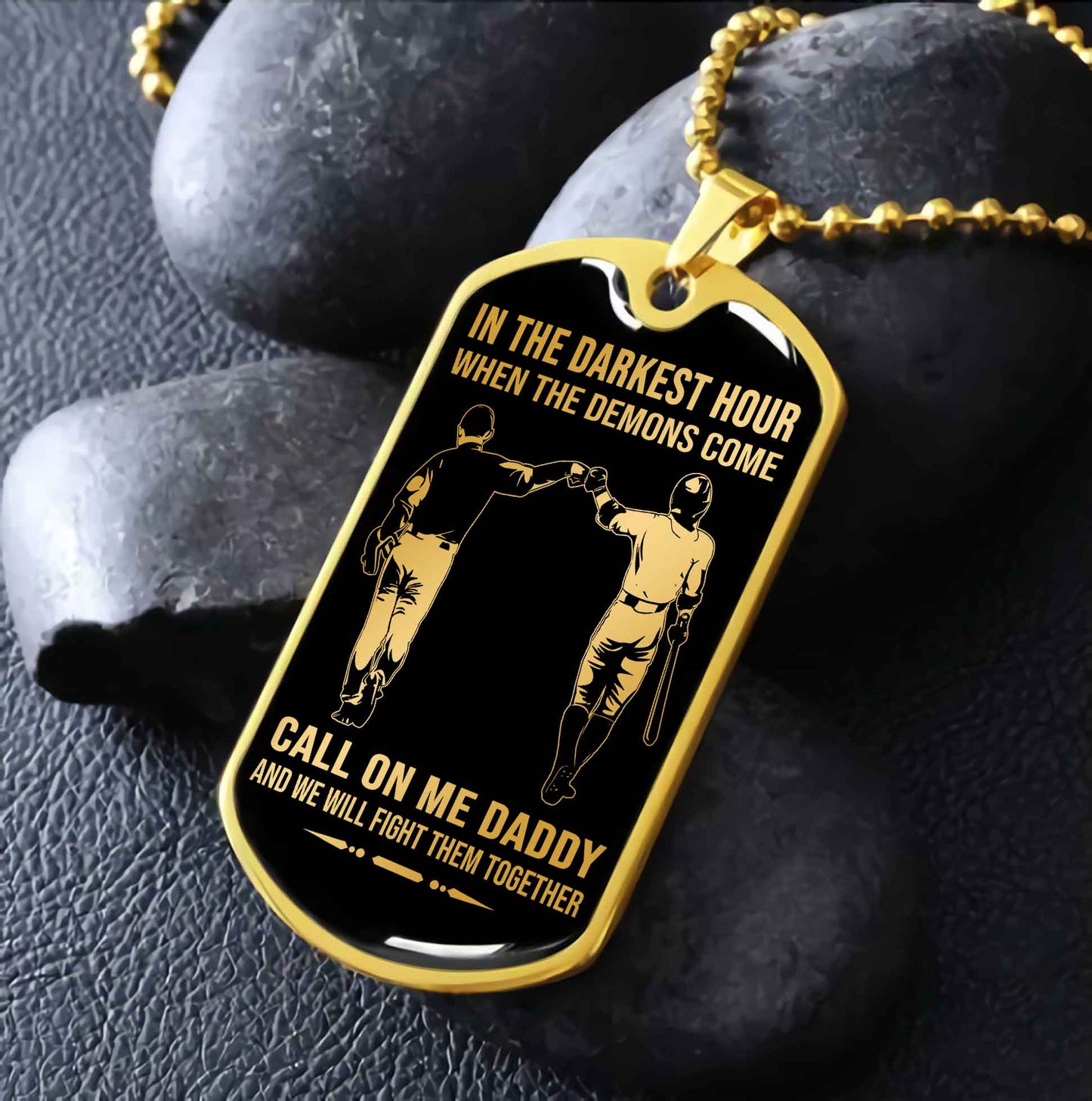 DRB Military Chain Silver Plated 18K Gold Plated Call On Me Daddy Gift For Your Dad