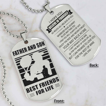 Silver Version Basketball Personalized Double Sided Dog Tag Father And Son Best Friends For Life  Message on the back side