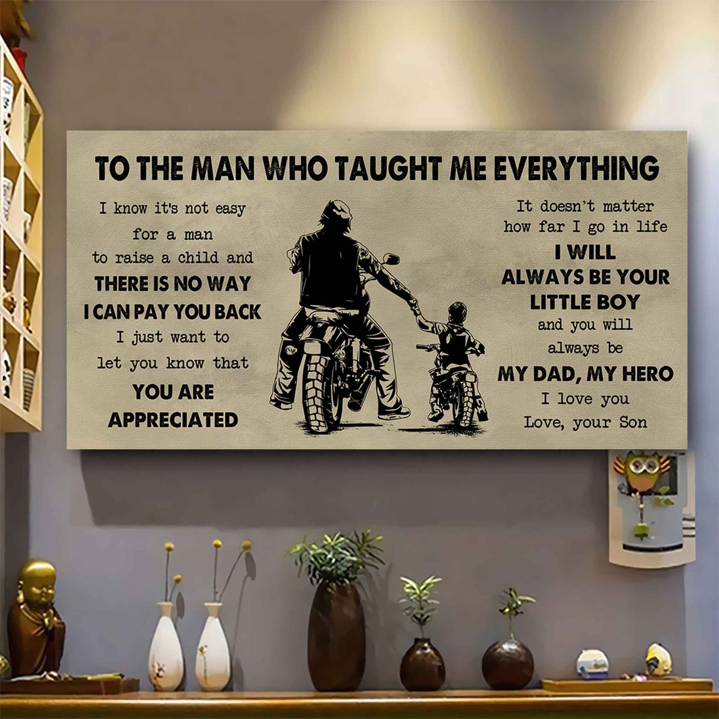 Sport-Family To The Man Who Taught Me Everything - You Will Always Be My Hero Poster Canvas Gift For Father - Photo Upload