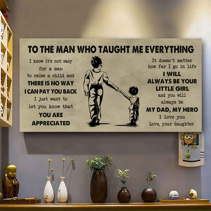 DRB To The Man Who Taught Me Everything - You Will Always Be My Hero Poster Canvas Gift For Father - Photo Upload