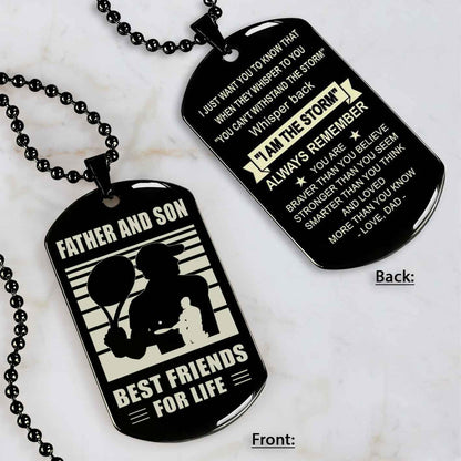 Basketball Personalized Double Sided Dog Tag Father And Son Best Friends For Life Message on the back side New Version