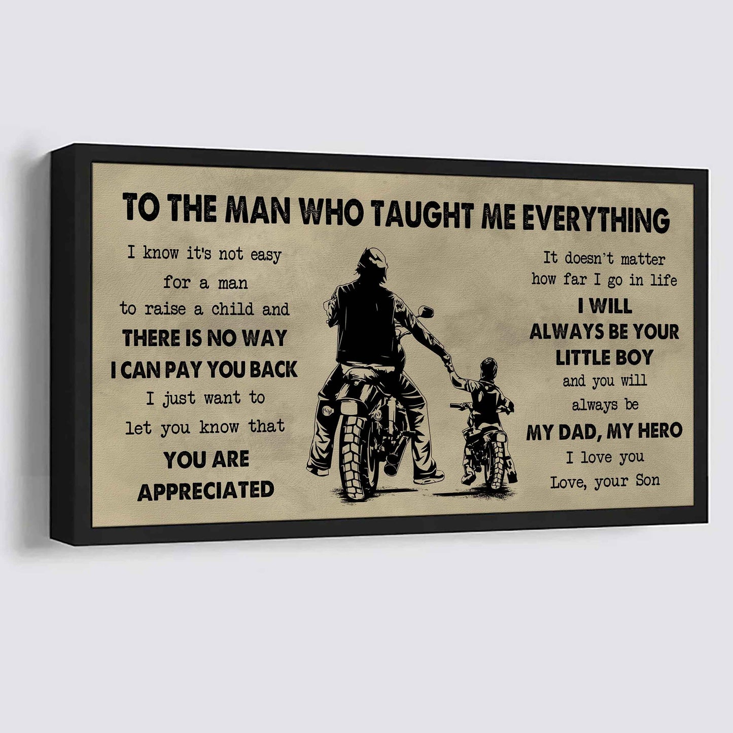 Sport-Family To The Man Who Taught Me Everything - You Will Always Be My Hero Poster Canvas Gift For Father - Photo Upload