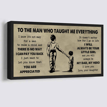 DRB To The Man Who Taught Me Everything - You Will Always Be My Hero Poster Canvas Gift For Father - Photo Upload