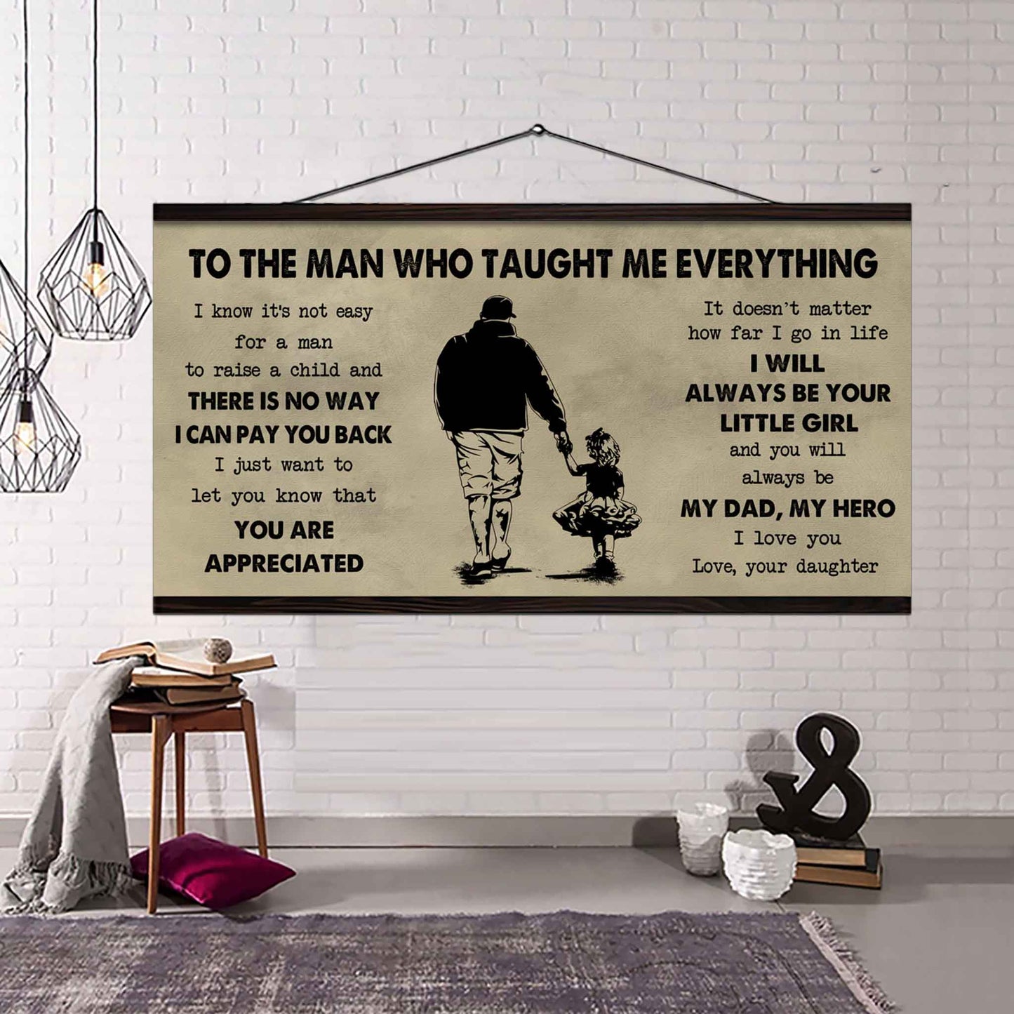 Sport-Family To The Man Who Taught Me Everything - You Will Always Be My Hero Poster Canvas Gift For Father - Photo Upload