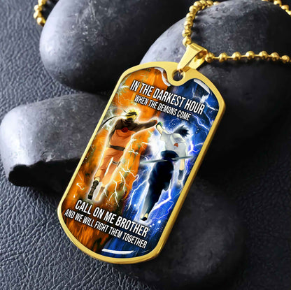 DRB Military Chain Silver Plated 18K Gold Plated Silver Plated Call On Me Brother And We Will Fight Them Together