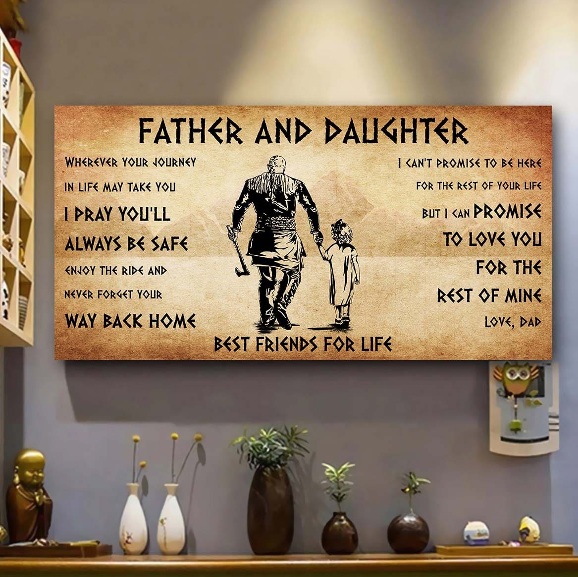 Vikings Father And Son Best Friends For Life - Be Strong When You Are Weak Poster Canvas Gift For Son From Father-Photo Upload