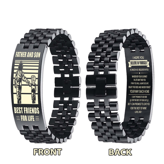 Viking WBH Personalized Double Sided Bracelet Father And Son Best Friends For Life - Message on the back side
