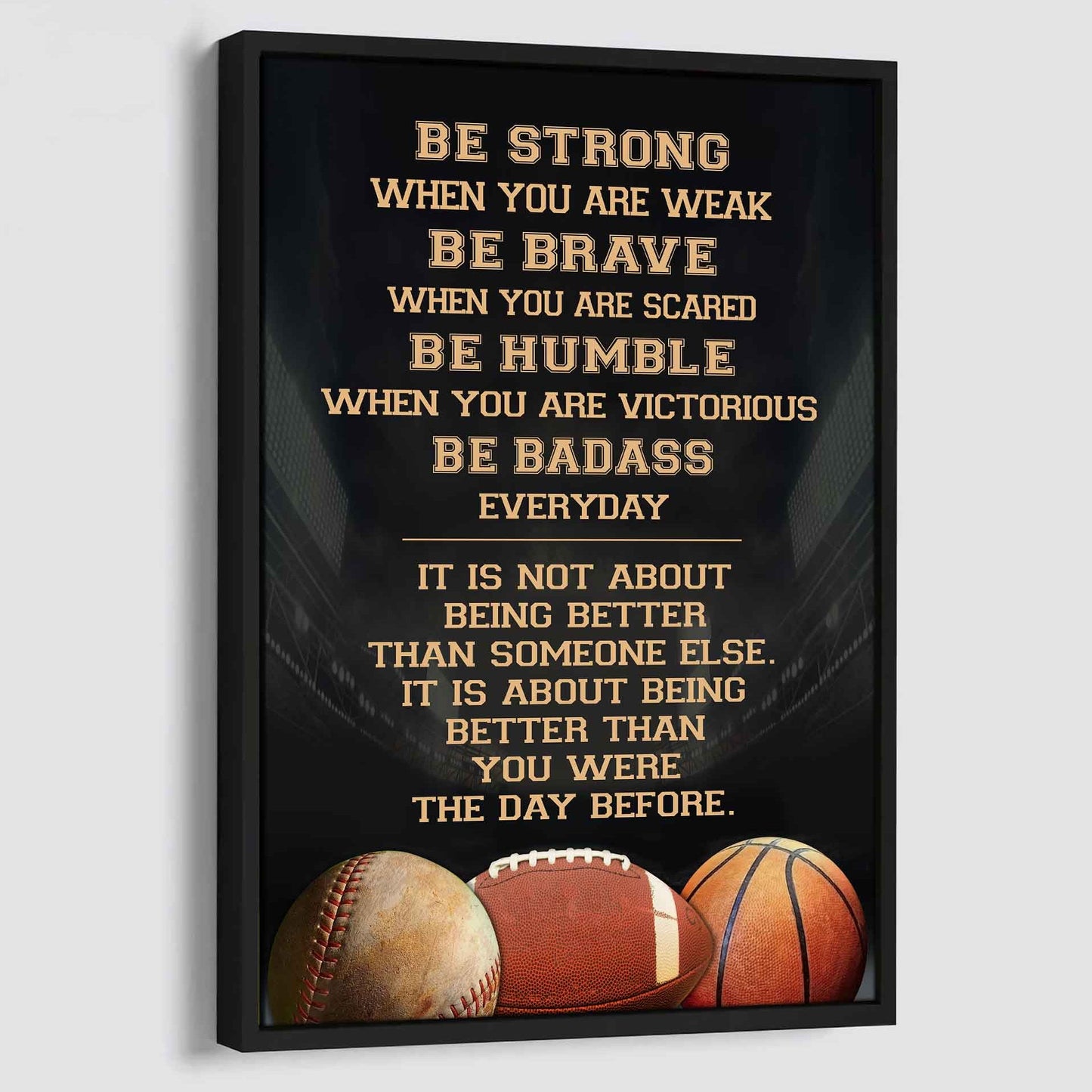 Basketball-Be Strong-It is not About Being Better Than Someone Else It is about being better than you were the day before.
