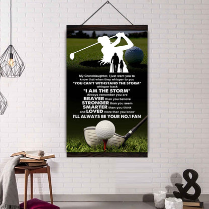 Baketball Poster Canvas Grandpa To Granddaughter - Whisper Back I Am The Storm I Will Always Your No 1 Fan