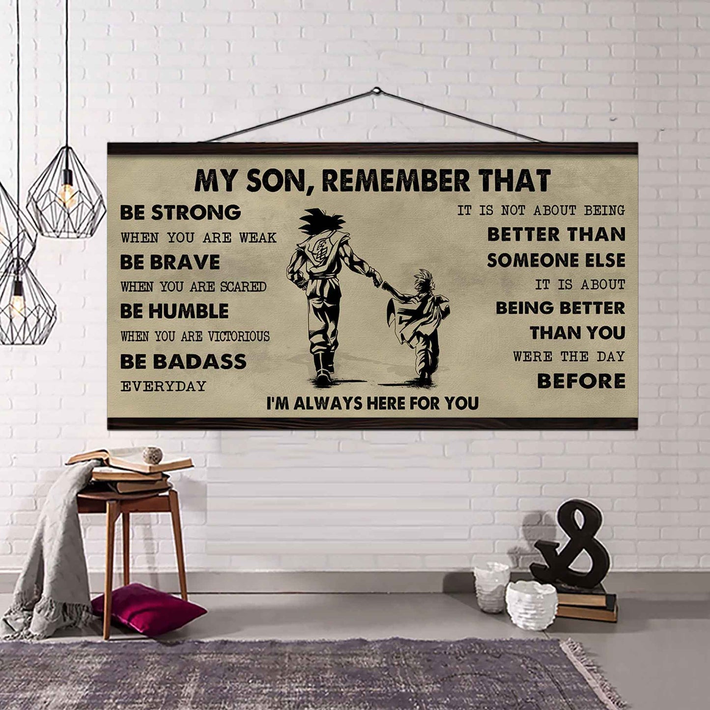 Personalized DRB Poster Canvas - My Son Remember That Be Strong When You Are Weak Be Badass Everyday