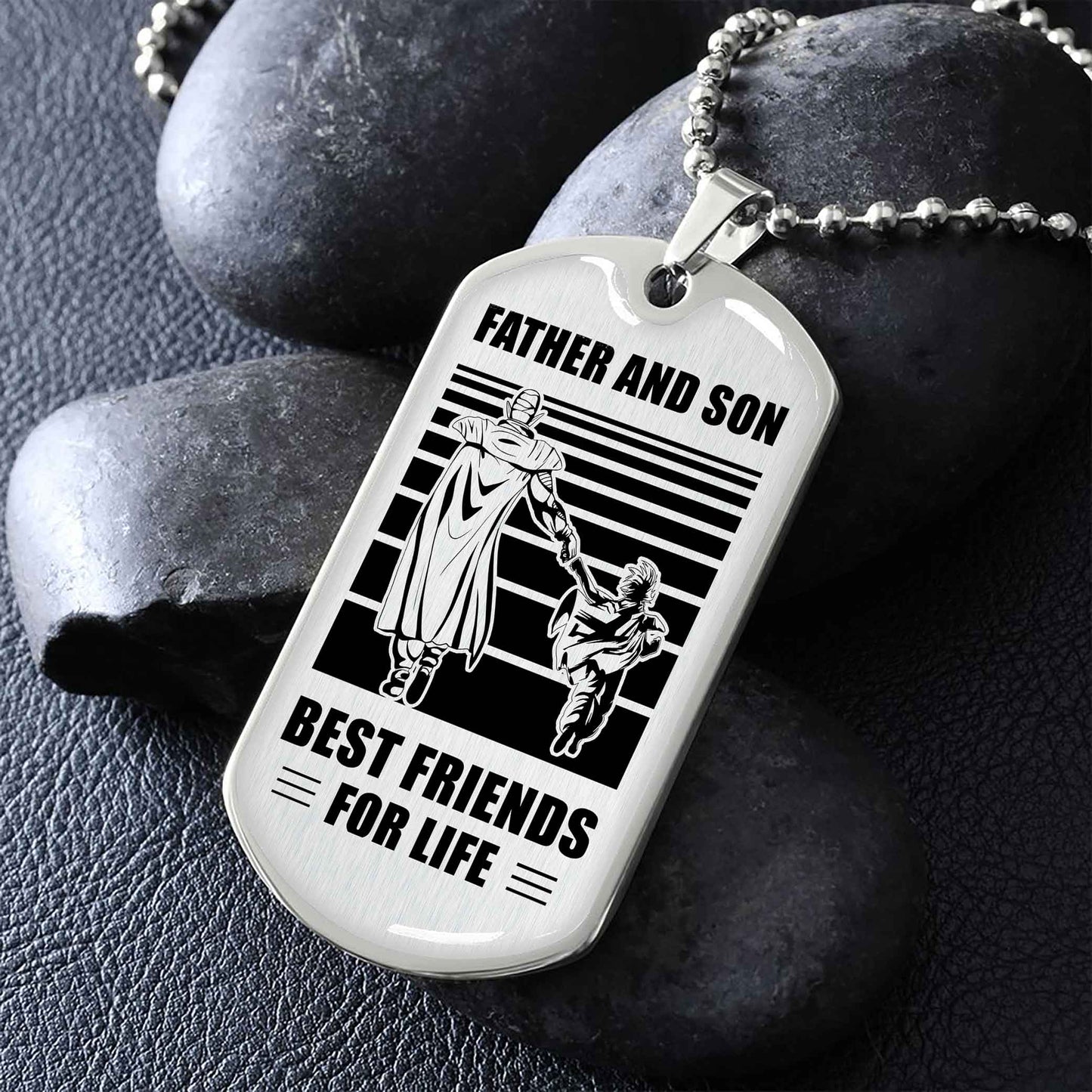 Spartan Military Chain Silver Plated 18K Gold Plated Father And Son Best Friend For Life Gift For Your Son