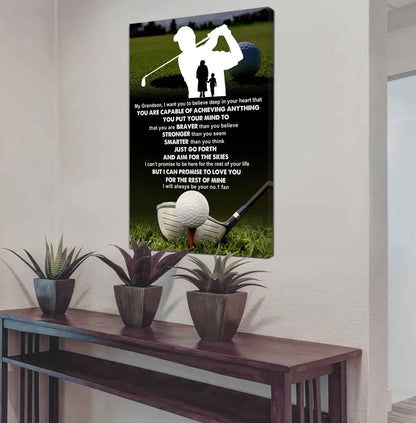 Tennis Poster Canvas Grandma To Grandson - That You Are Braver Than You Believe You Are Capable Of I Will Always Your No 1 Fan