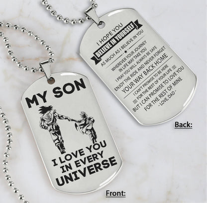 DRB Personalized Double Sided Dog Tag To My Son Never Forget That I Love You - Never Forget Your Way Back Home