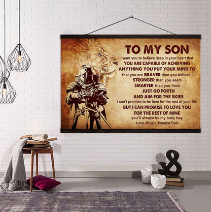 New Version Warrior Poster Canvas Just Go Forth And Aim For The Skies From Dad To Son Gift For Your Son Motivational Quotes