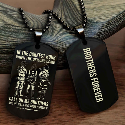Soldier Customizable engraved black dog tag double sided gift from brother, brother forevers